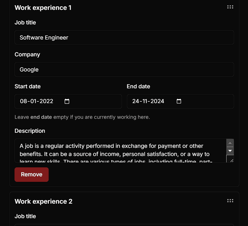 Export Options